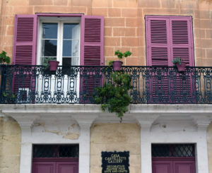 Colourful Maltese bay windows