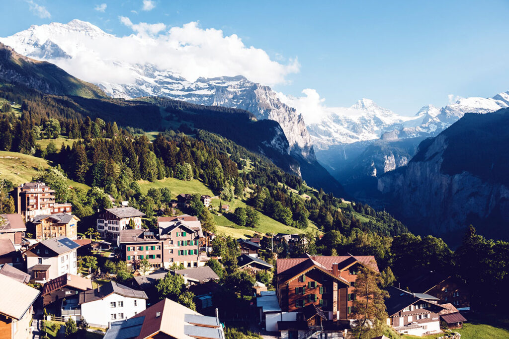 What to do in Wengen Switzerland - view of Wengen in the Swiss Alps