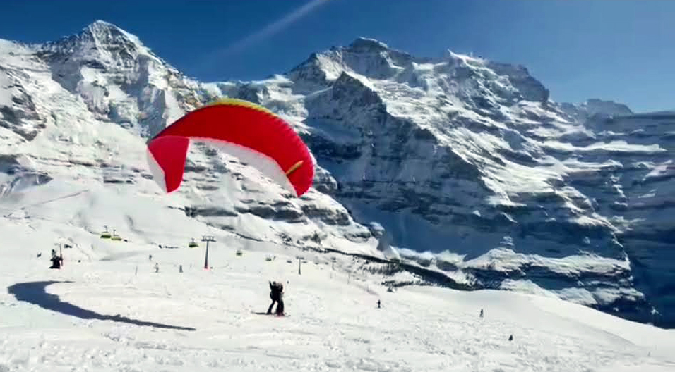 Paragliding in the Swiss Alps