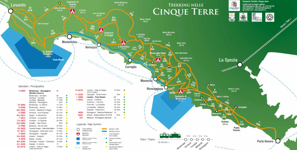 Cinque Terre Map